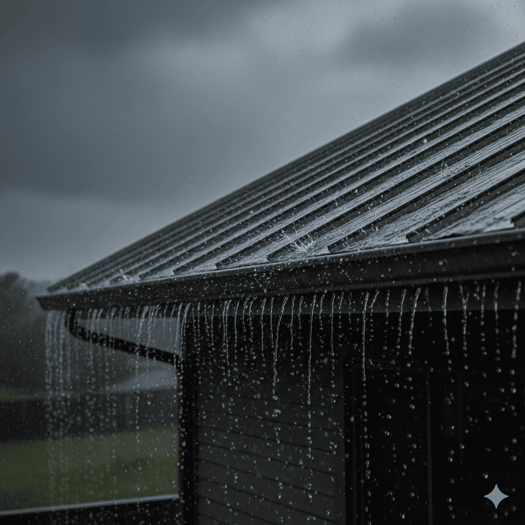 Metal roof withstanding severe weather — demonstrating the durability and weather resistance of professional metal roofing installation