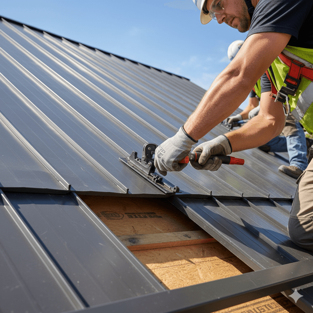 Step-by-step metal roofing installation process — from inspection to final cleanup by professional roofing contractors