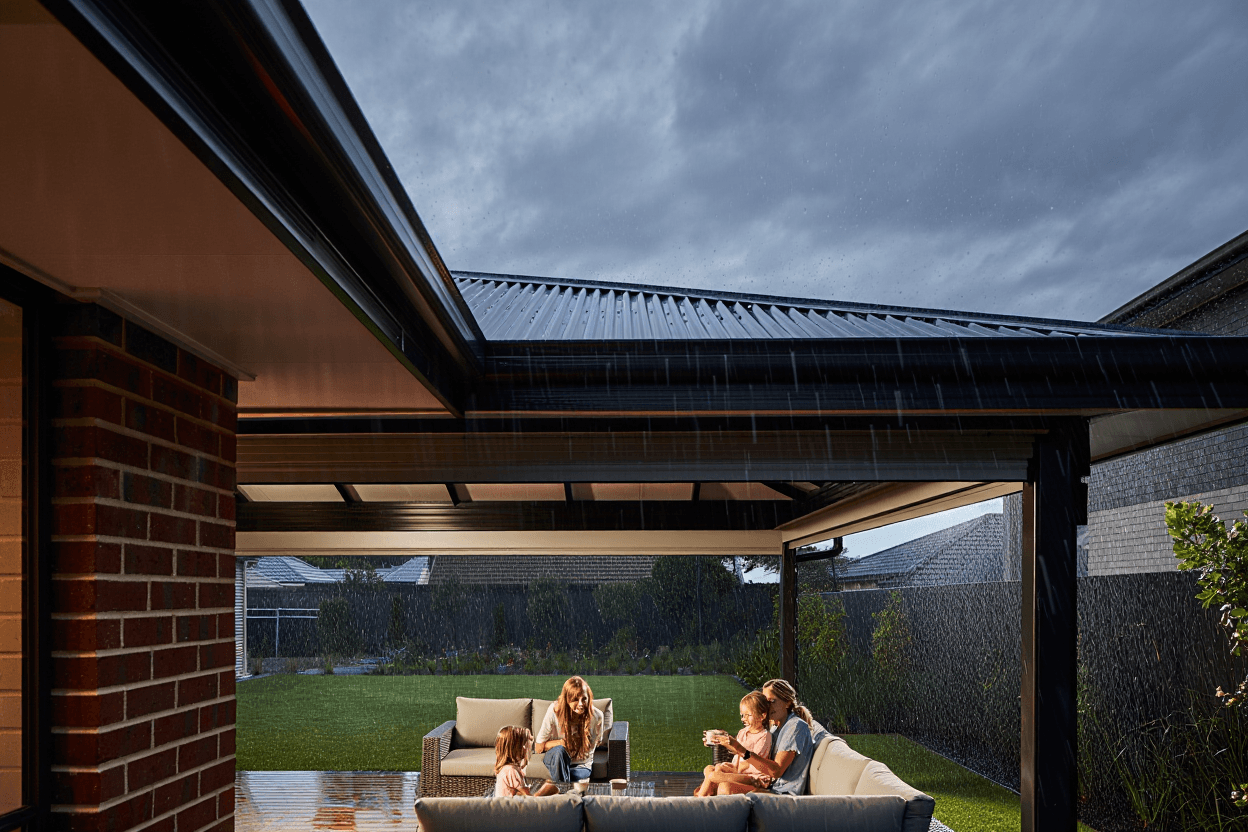COLORBOND roofed pergola Canberra — weatherproof outdoor entertaining