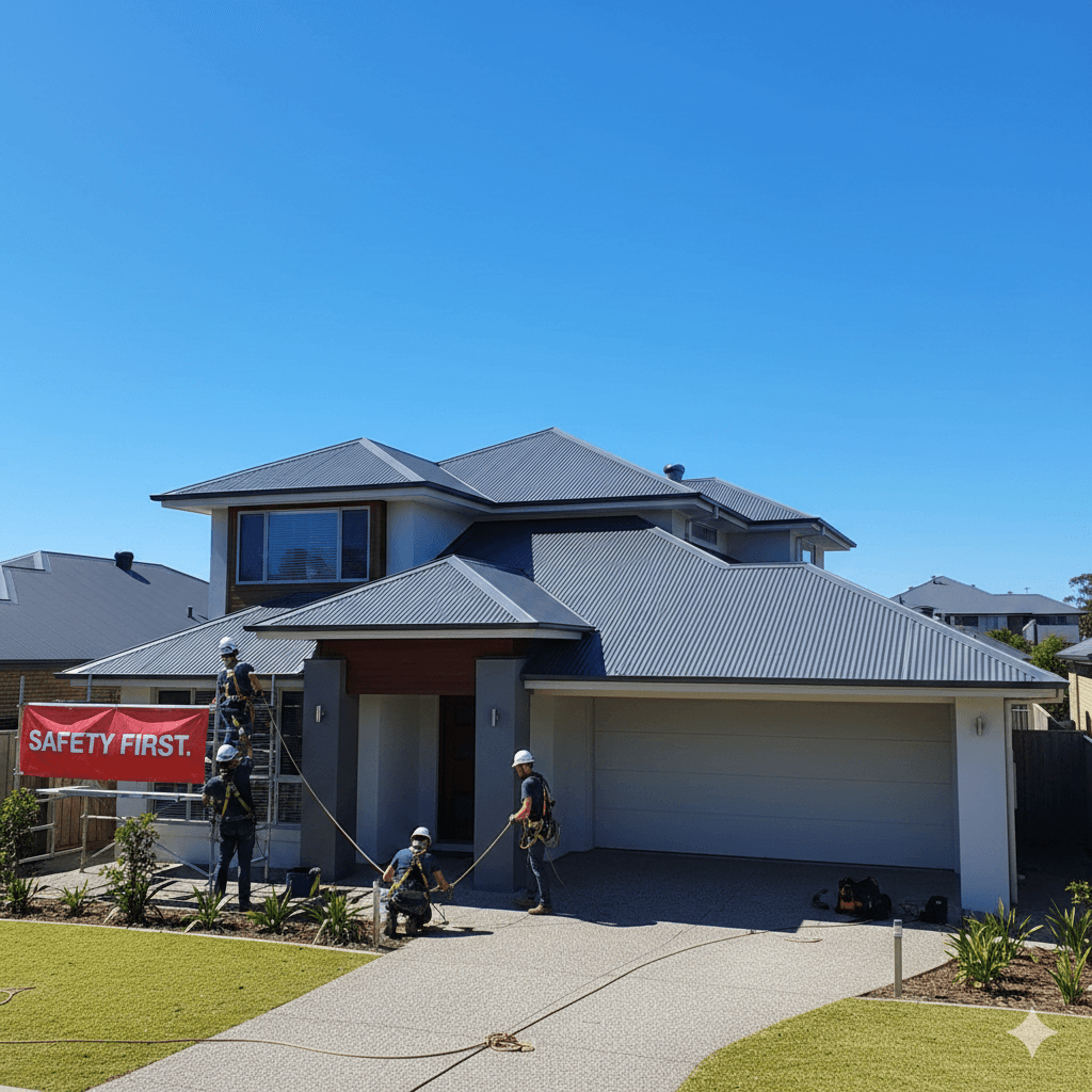Professional re-roofing on an Australian suburban home — Falcon Roofing expert roof replacement services in Canberra ACT