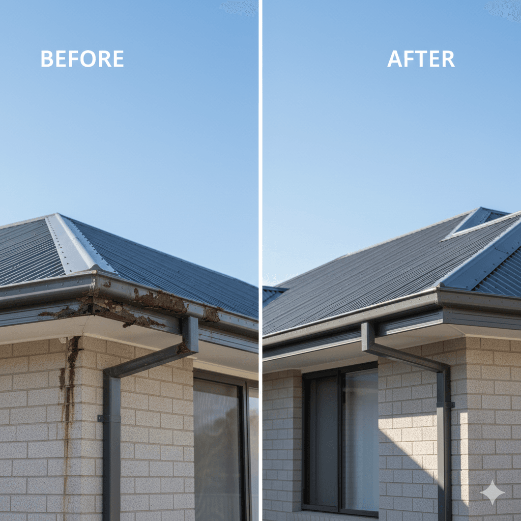 Professional gutter replacement Canberra team working safely at height with proper equipment