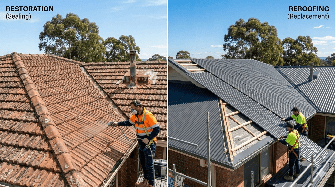Roof restoration vs reroofing Canberra ACT – Falcon Roofing