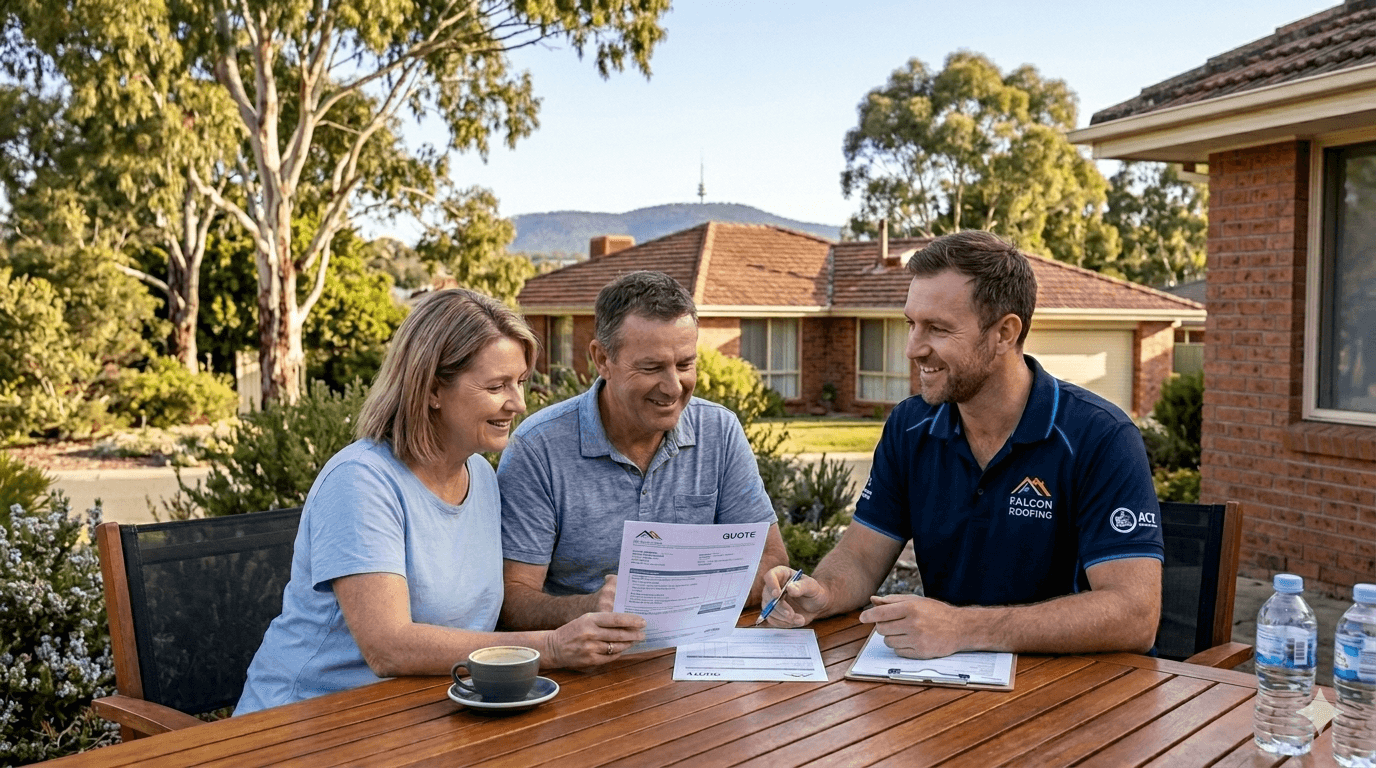 Transparent reroofing pricing Canberra ACT – Falcon Roofing