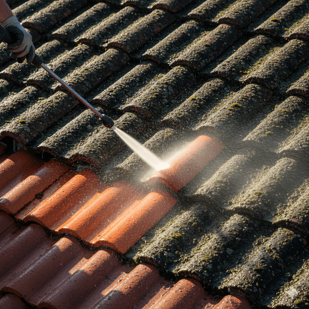 High-pressure wash roof restoration in Canberra ACT – Falcon Roofing