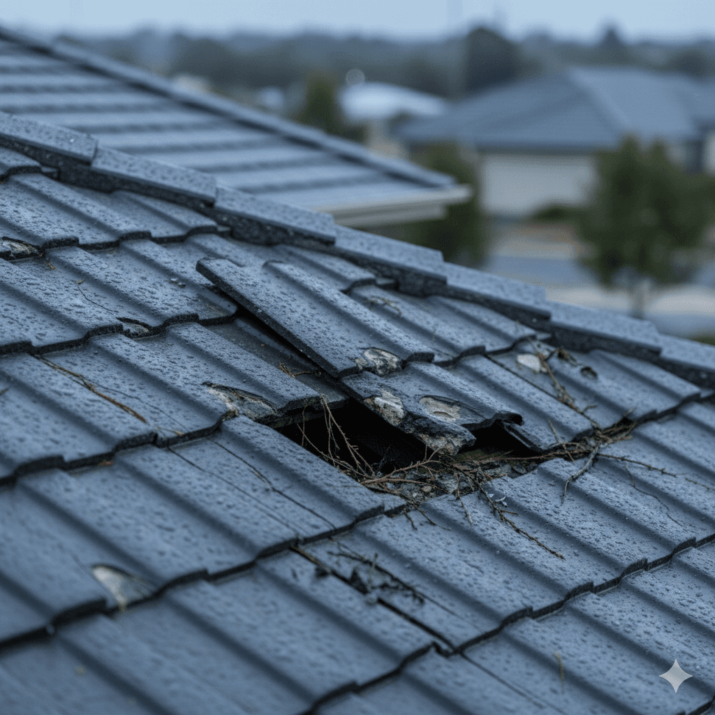 Hail damaged roof tiles Canberra ACT – Falcon Roofing